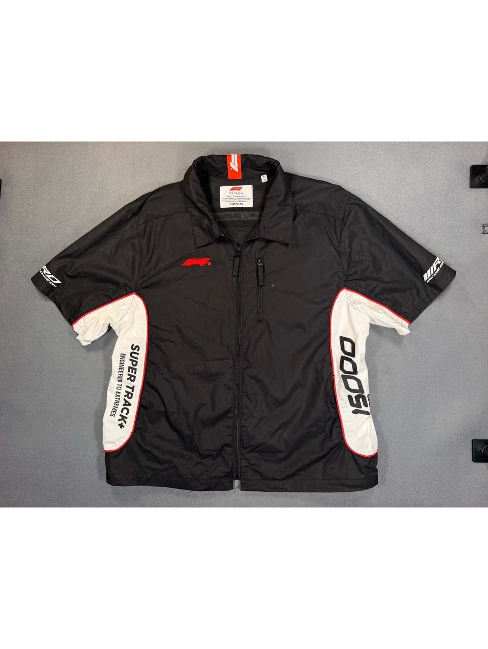 PacSun Formula 1 F1 Racing Shirt Jacket Mens XL Super Track Black Short Sleeve
